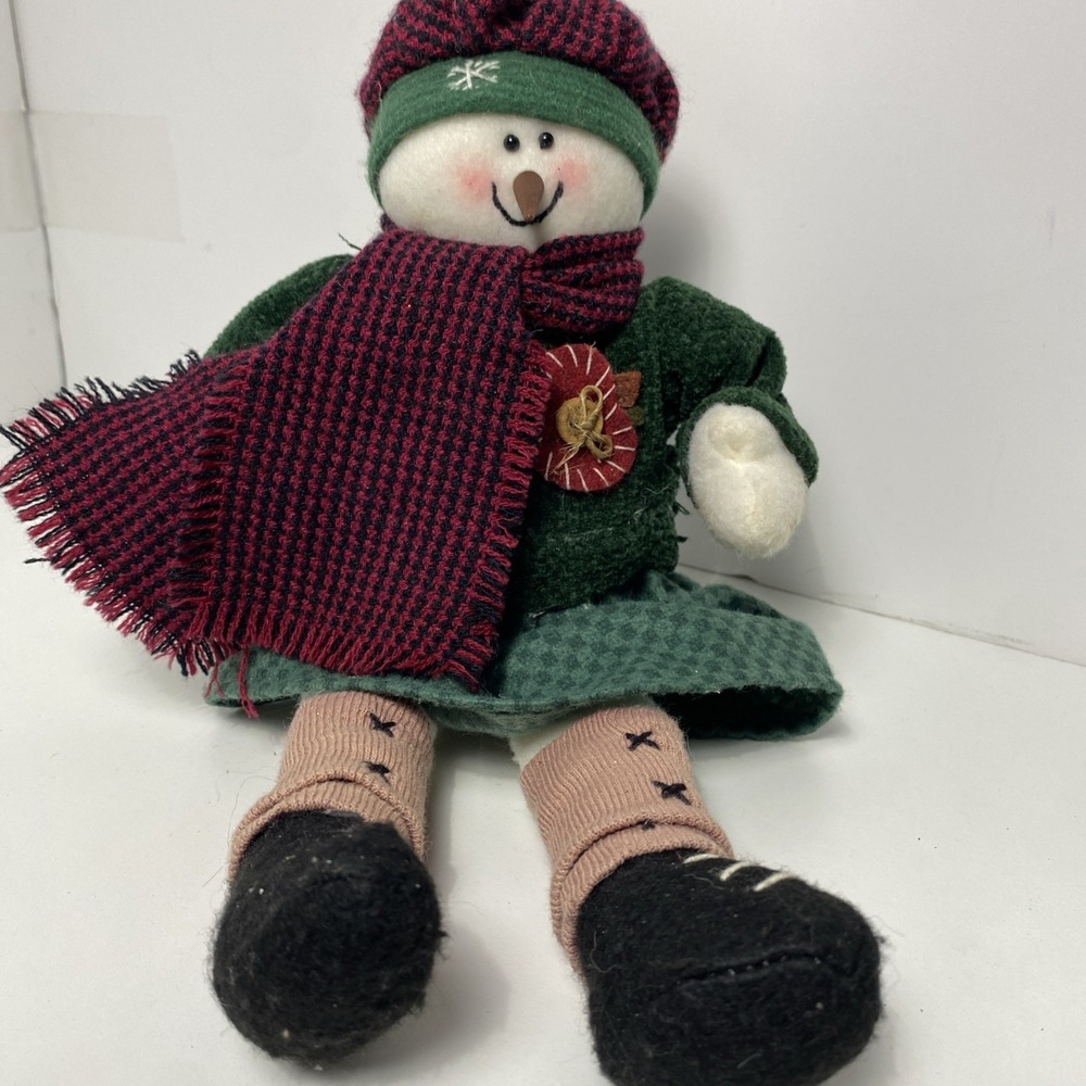Vintage Christmas Snowman‎ Shelf Sitter 12" Decorative Holiday Figurine